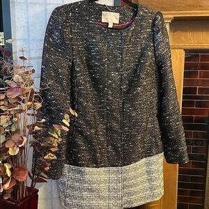 Banana Republic Black and Gray Tweed blazer/coat.